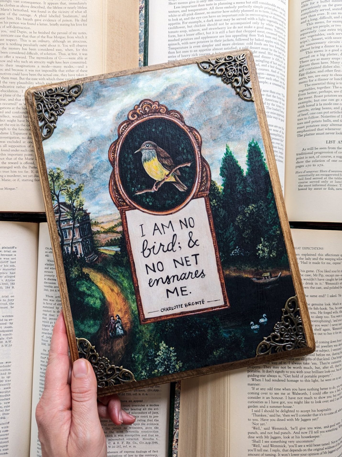 I Am No Bird - Vintage-Inspired Wooden Wall Plaque