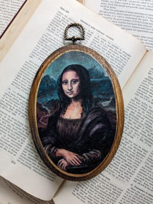 Da Vinci's Mona Lisa - Vintage-Inspired Mini Wooden Wall Plaque