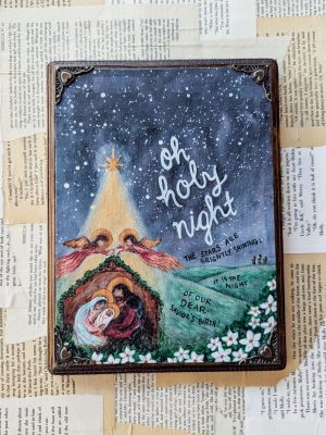 Oh Holy Night - Vintage-Inspired Wooden Wall Plaque