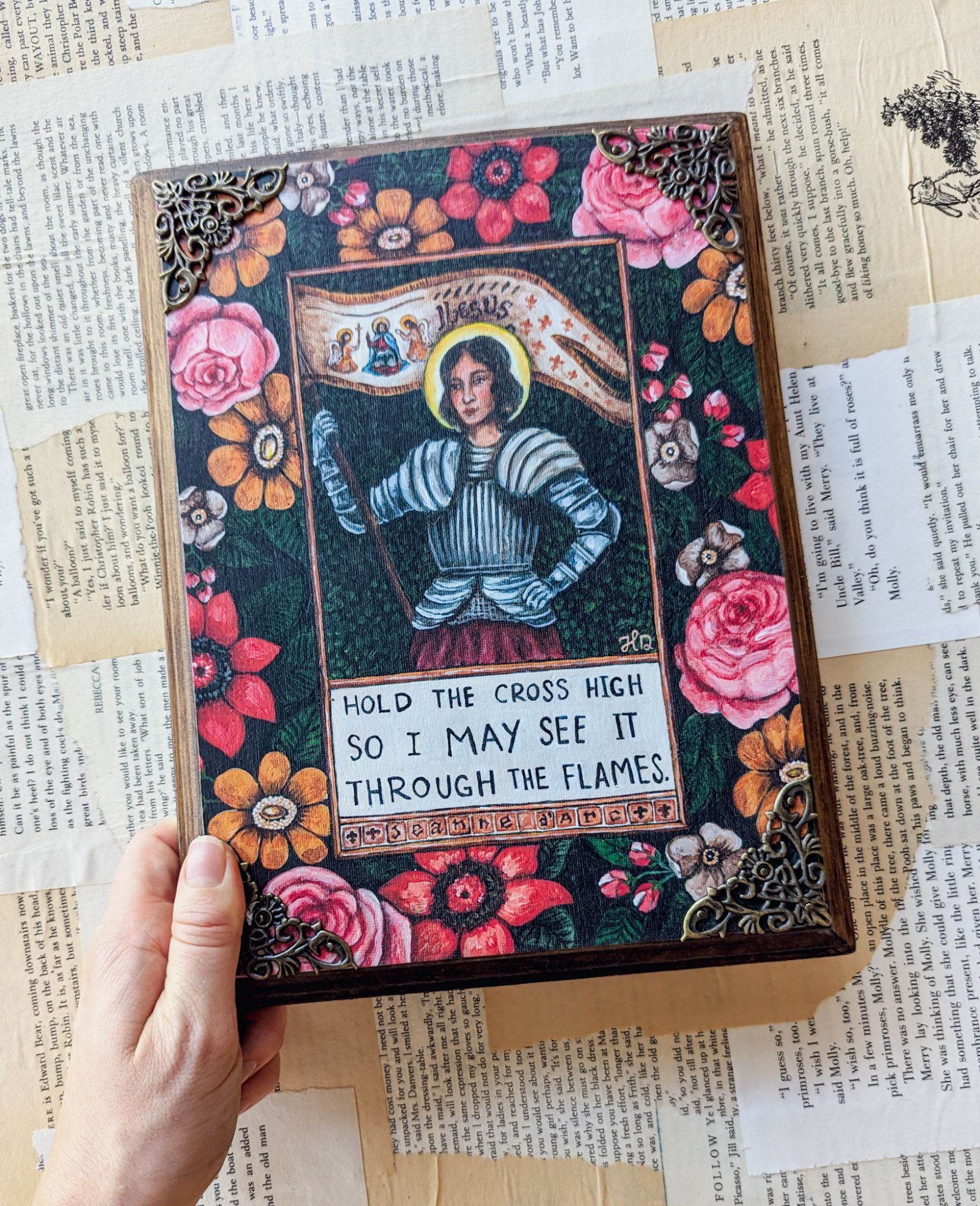 Joan of Arc - Vintage-Inspired Wooden Wall Plaque - Image 4