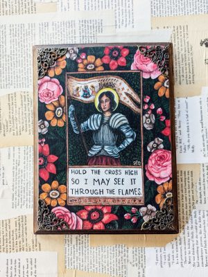 Joan of Arc - Vintage-Inspired Wooden Wall Plaque