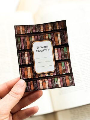 Bookshelf Bookplate - Set of Four